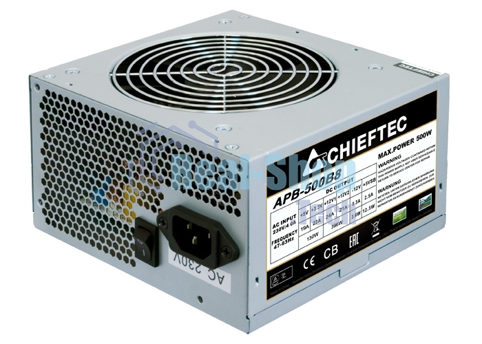 Блок питания Chieftec APB-500B8, 500Вт, 80 PLUS, 120мм, серый