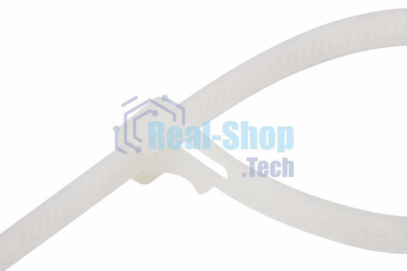 Хомут-стяжка нейлоновая многоразовая Rexant 200x7,5 мм, белая, упаковка 100 шт.