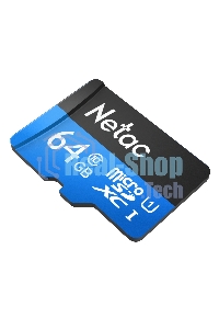 Флеш карта microSDHC 64Gb Netac P500 NT02P500STN-064G-R (с SD адаптером) 80Mb/s