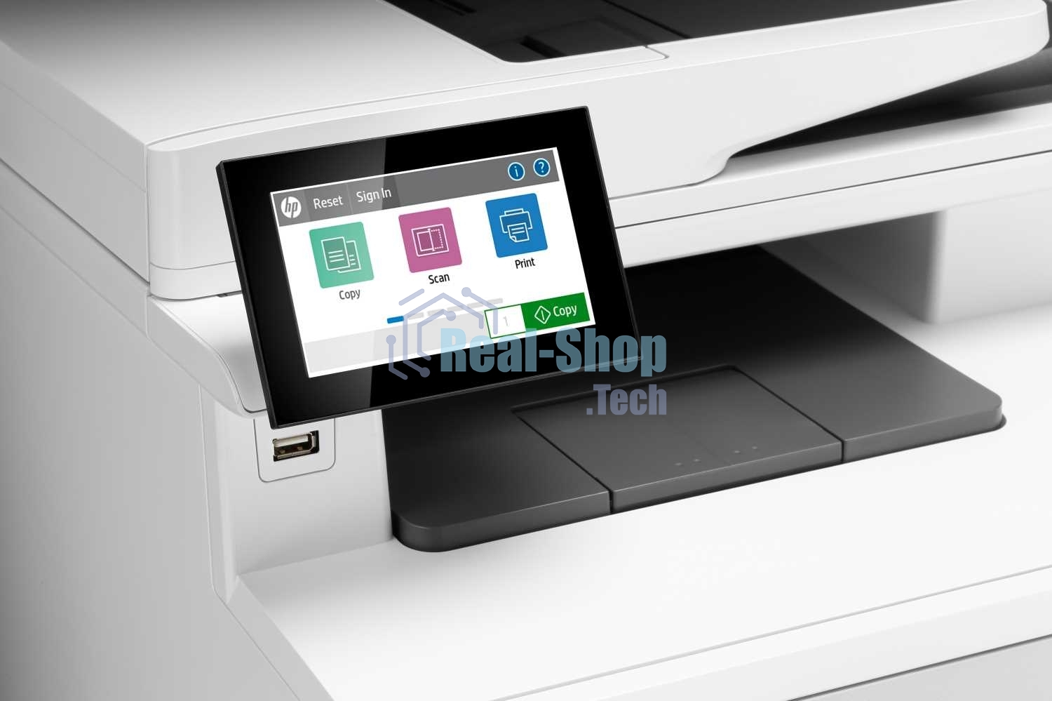 МФУ лазерное HP Color LaserJet Pro M480f (3QA55A), A4, цветной, печ. до 27 стр/мин., скан. до 29 стр/мин. (ч/б) 20 стр/мин. (цвет), 600 x 600 dpi, USB, RJ-45, Air Print, Mopria