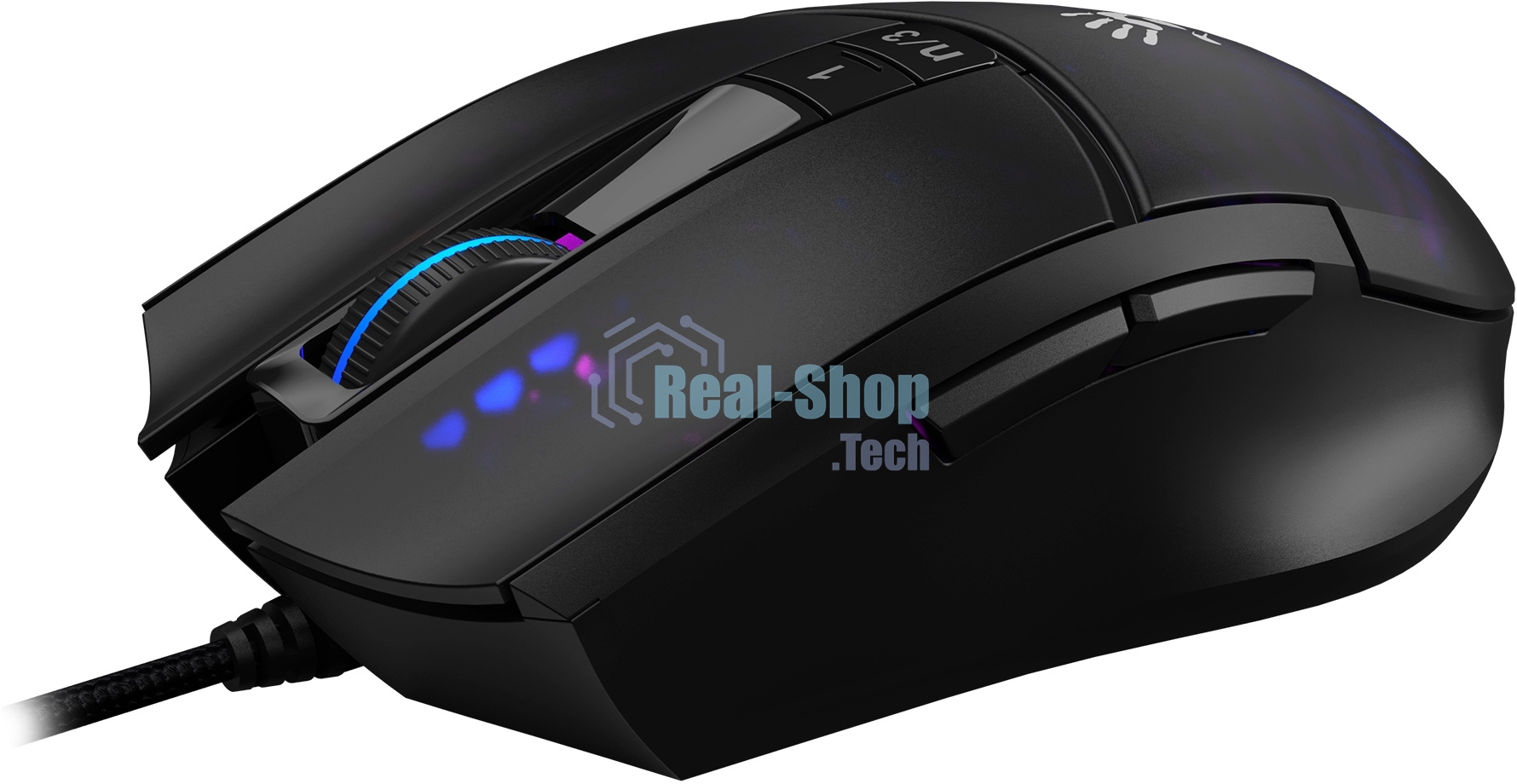 Мышь проводная A4Tech Bloody L65 Max черный/фиолетовый, 12000 dpi, USB, кнопки - 7