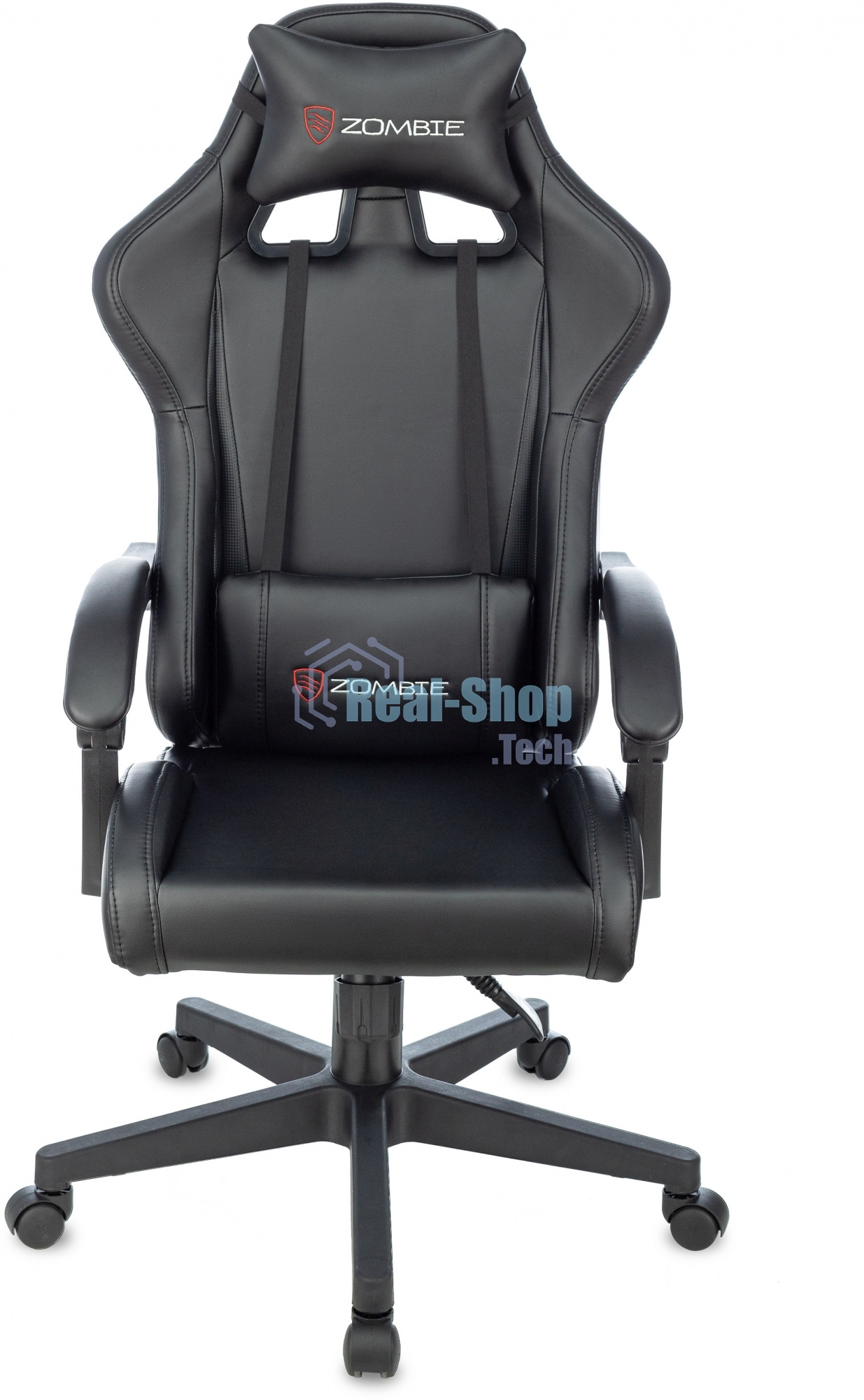 Кресло игровое Бюрократ Zombie GAME TETRA черный/карбон эко.кожа крестов. пластик
