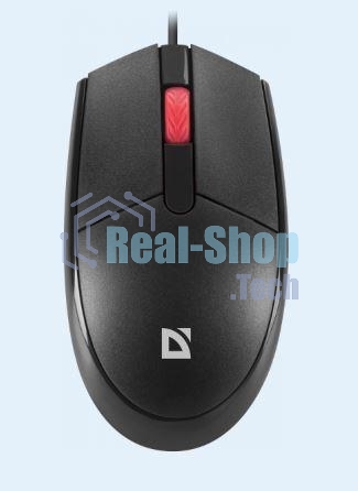 Мышь проводная Defender Delta MM-523 черный, 1000 dpi, USB, кнопки - 3
