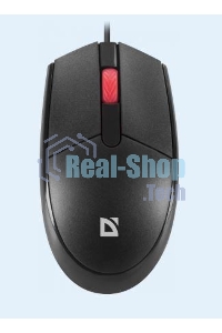Мышь проводная Defender Delta MM-523 черный, 1000 dpi, USB, кнопки - 3