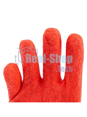 Перчатки трикотажные Сибртех полиэфирные, латексное рельефное покрытие