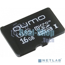 Флеш карта QUMO MicroSDHC 16Gb Сlass 10 UHS-I,3.0 без адаптером SD, черно-красная картонная упаковка