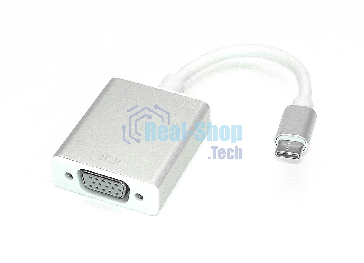 Адаптер Multiport Type-C на VGA для MacBook, серебристый