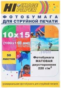 Бумага Hi-Black A2117 матовая двусторонняя (Hi-image paper) 10x15, 220 г/м, 50 л. DMC220-4R-50