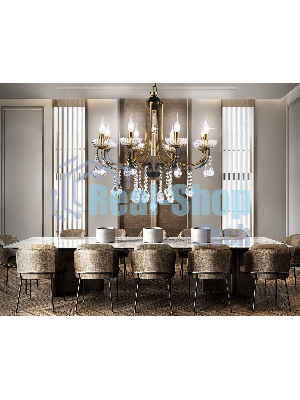 Светильник Ambrella light TR4953/8 BK/GD/CL черный/золото/прозрачный E14*8 max 40W D740*735