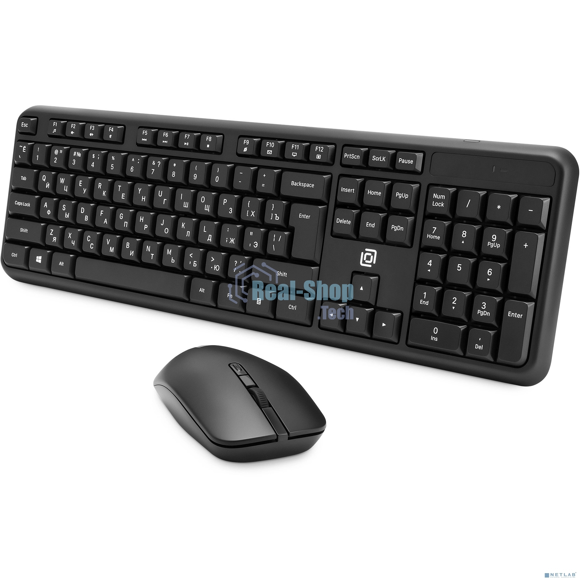 Комплект клавиатура+мышь Oklick S277W беспроводной, USB, 1600 DPI, чёрный