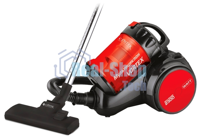 Пылесос Centek CT-2524 черный/красный, 420/2300 Вт, уборка сухая, пылесборник контейнер, 2 л