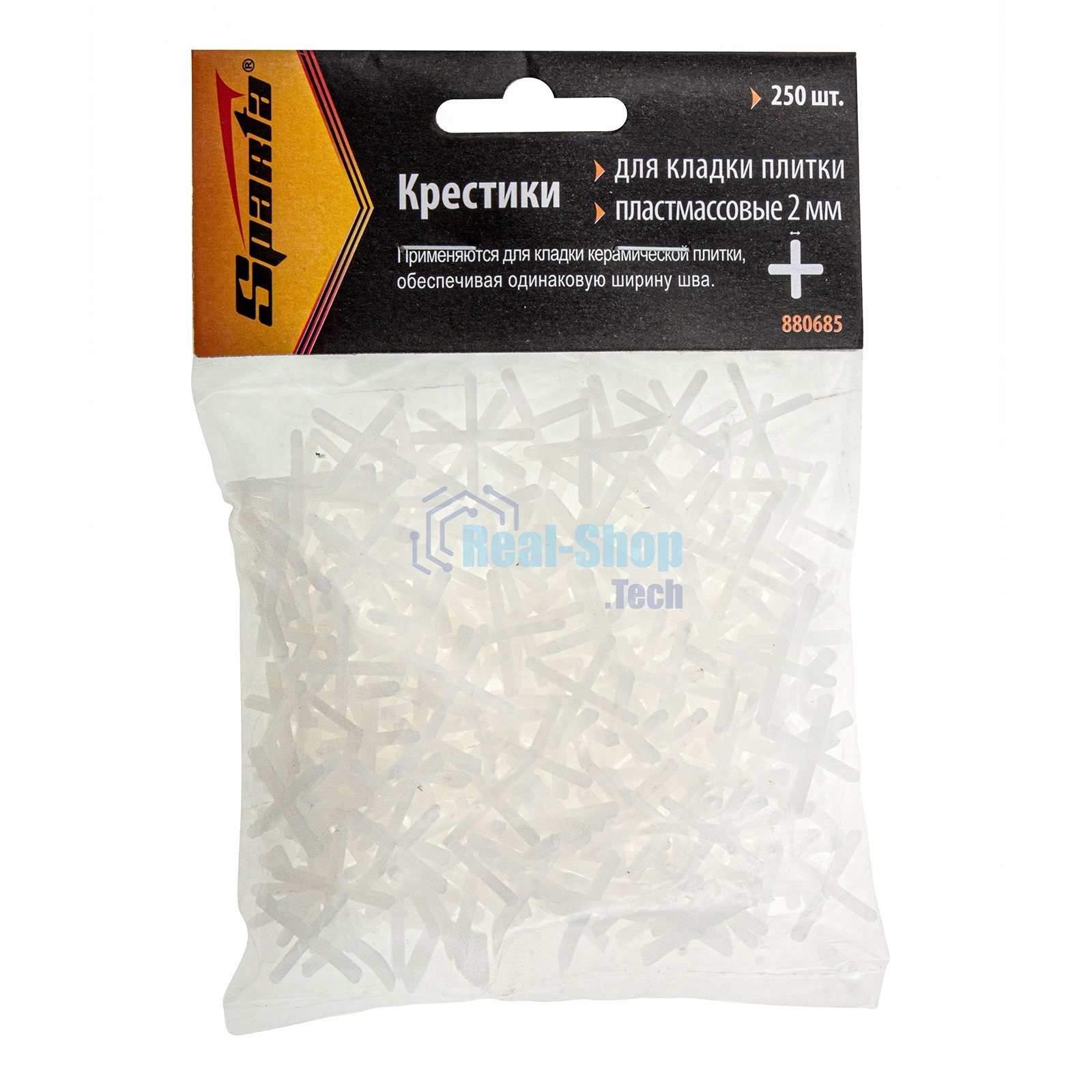 Крестики Sparta 2,0 мм, для кладки плитки, 250 шт.