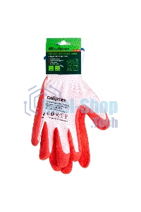 Перчатки трикотажные Сибртех полиэфирные, латексное рельефное покрытие