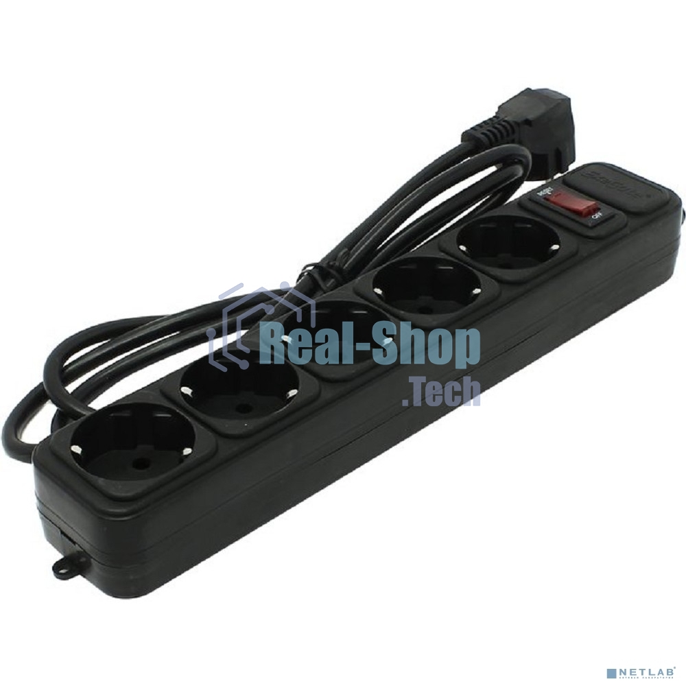 Сетевой фильтр ExeGate EX266859RUS SP-5-1.5B (5 розеток, 1.5 м, евровилка, черный)