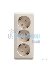 Розетка 3-м ОП Этюд 16А 250В защ. шторки с заземл. крем. SchE PA16-012K