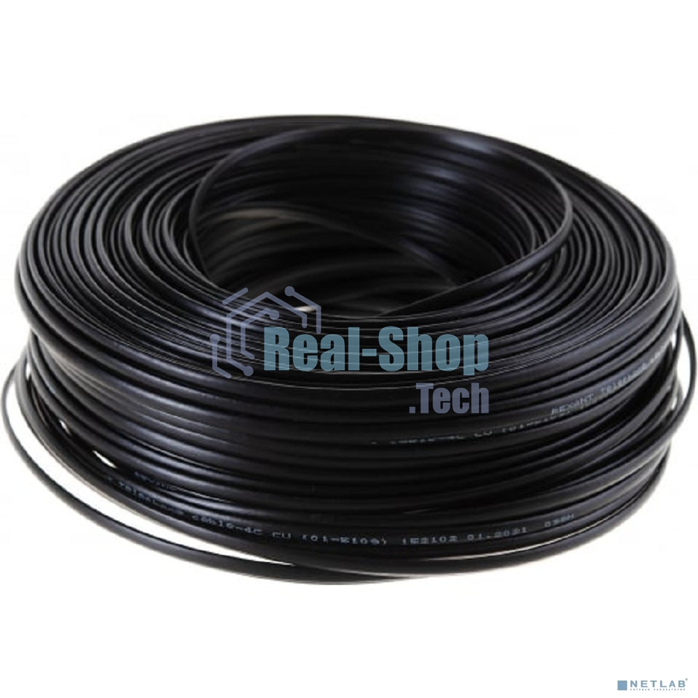 Телефонный кабель Rexant ШТЛП 4 жилы Cu, черный, 100 м