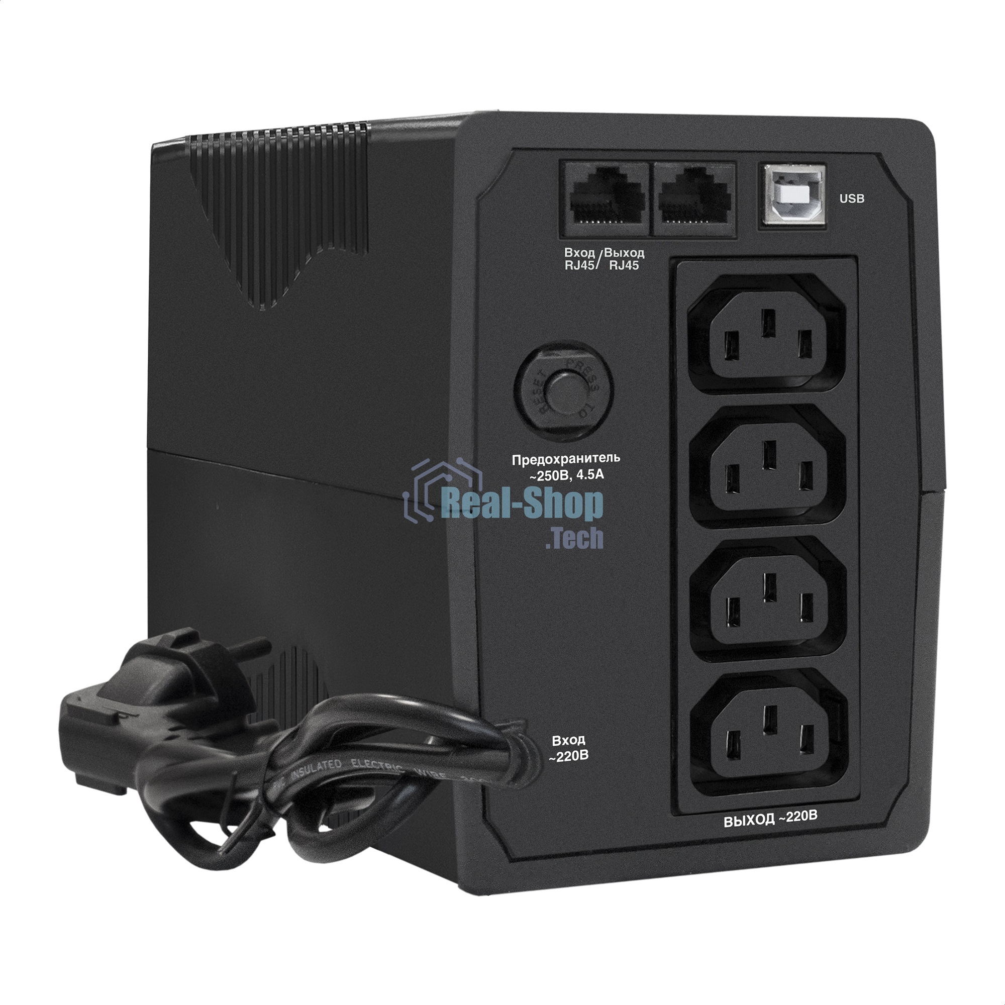 Источник бесперебойного питания ExeGate SpecialPro UNB-600.LED.AVR.4C13.RJ.USB / 600 ВА / 360 Вт / 4 x IEC 320 C13
