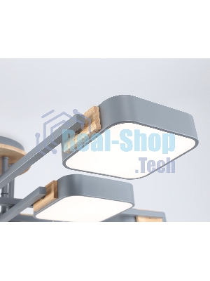 Светильник Ambrella light FL4889/8 GR/WD серый/дерево 144W 3000-6000K 960*960*160 (без ПДУ)