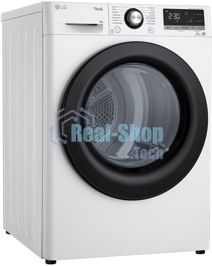 Сушильная машина LG DC90V3V6W белый, 9 кг, сушка - тепловой насос, программ - 14, 60 x 85 x 66 см