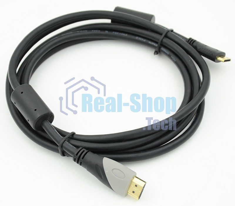 Кабель аудио-видео Behpex HDMI (m)/Mini HDMI (m) 2м. феррит.кольца черный