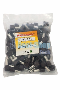 Наконечник штыревой втулочный изолированный Rexant F-14 мм 2х10 мм² (НШВи(2) 10-14/Ги2 10-14) красный