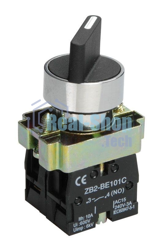 Переключатель LAY5-BD33 на 3 полож. черный I-O-II станд. ручка ИЭК BSW60-BD-3-K02