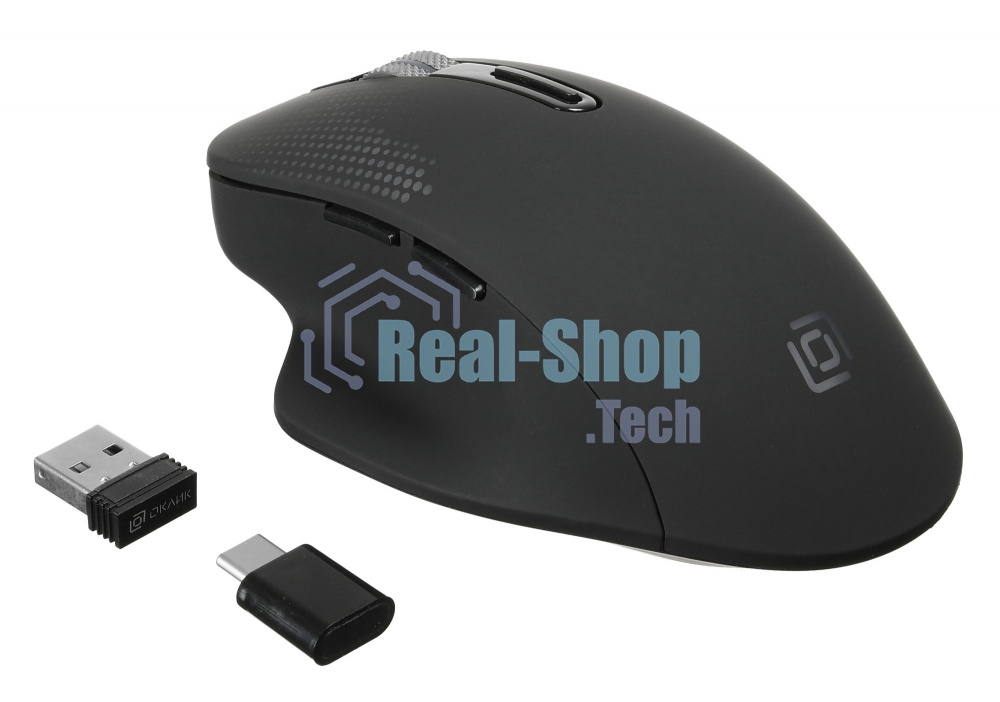 Мышь беспроводная Oklick 636LWC черный, 2400 dpi, радиоканал, USB/USB-C, кнопки - 6