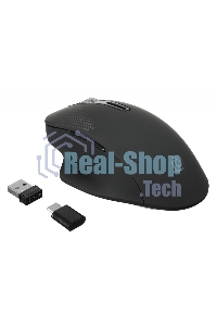 Мышь беспроводная Oklick 636LWC черный, 2400 dpi, радиоканал, USB/USB-C, кнопки - 6