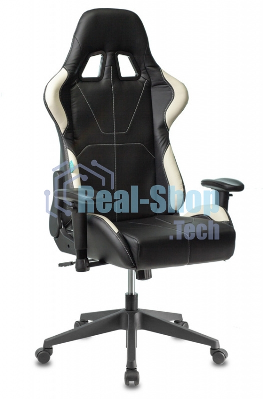 Кресло игровое Бюрократ VIKING 5 AERO WHITE черный/белый искусственная кожа