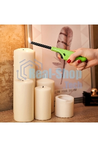 Бытовая газовая пьезозажигалка с классическим пламенем многоразовая (1 шт.) зеленая СК-306 Сокол