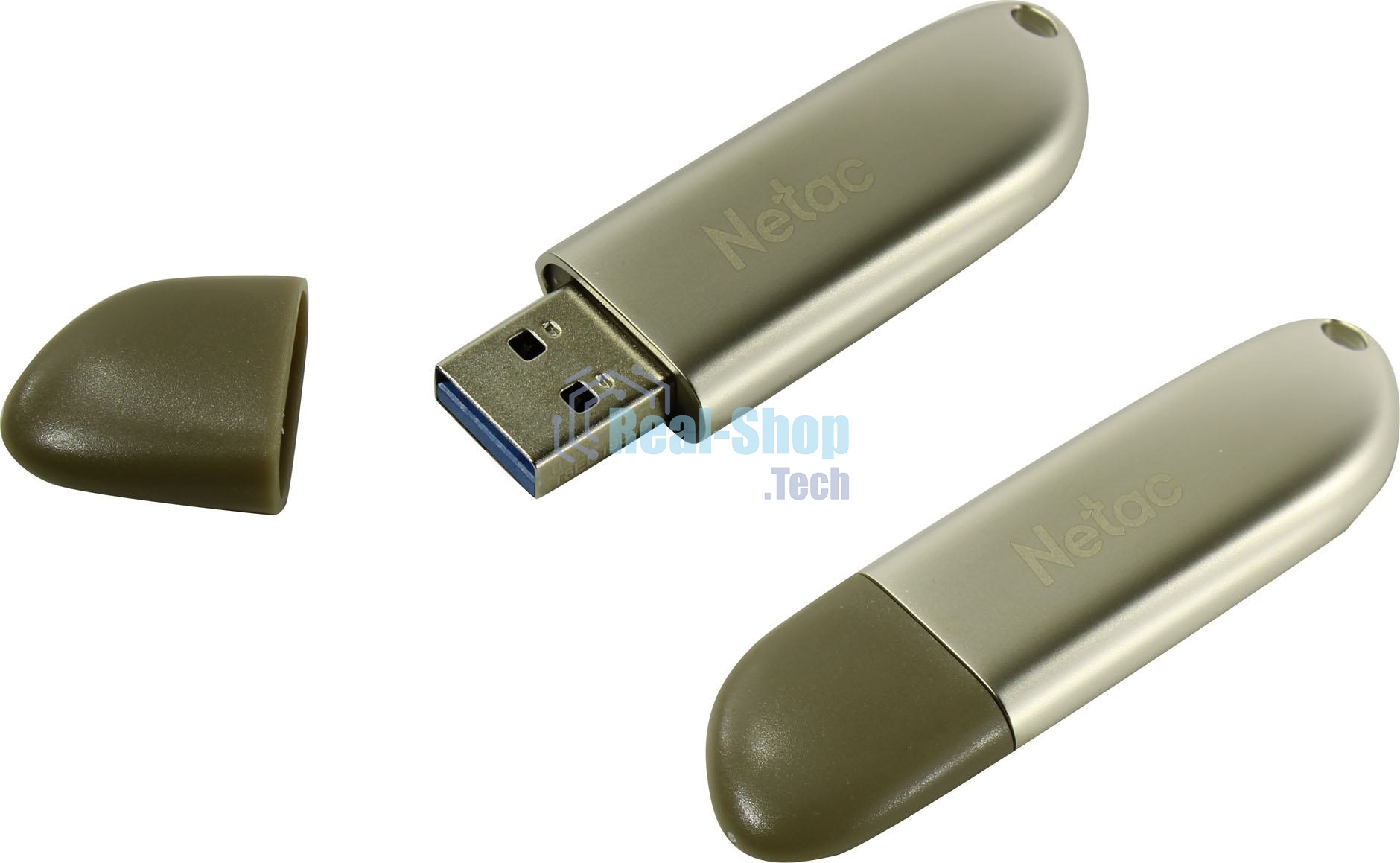Флешка USB Netac U352 128Gb NT03U352N-128G-20PN, USB 2.0, с колпачком, металлическая