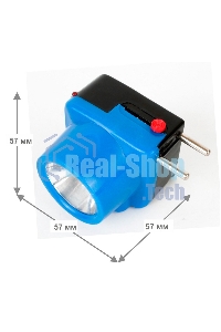 Фонарь налобный аккумуляторный LED5375 220В 0.4Вт LED 2 реж. пластик голуб. Ultraflash 14252