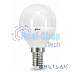 Лампа светодиодная Gauss 6.5Вт шар 3000К теплый белый E14 520лм 150-265В
