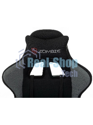 Кресло Zombie Rudger черный/серый, экокожа, 120 кг, механизм качания