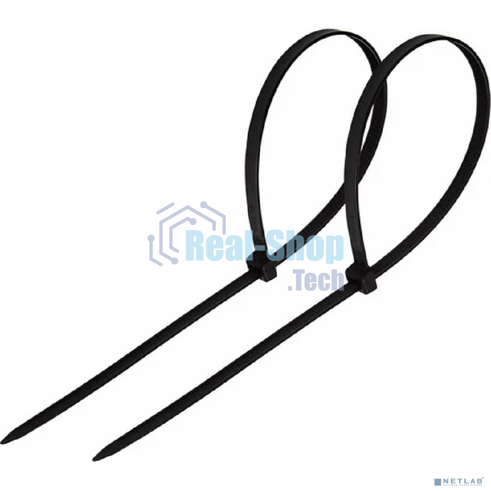 Хомут-стяжка кабельная нейлоновая Rexant 400 x7,6 мм, черная, упаковка 100 шт.