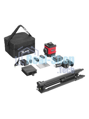 Лазерный уровень м-призм. MTX ML 360-3 Pro SET, 30 м, акк. Li 3000 мА·ч, состоит из 2 частей