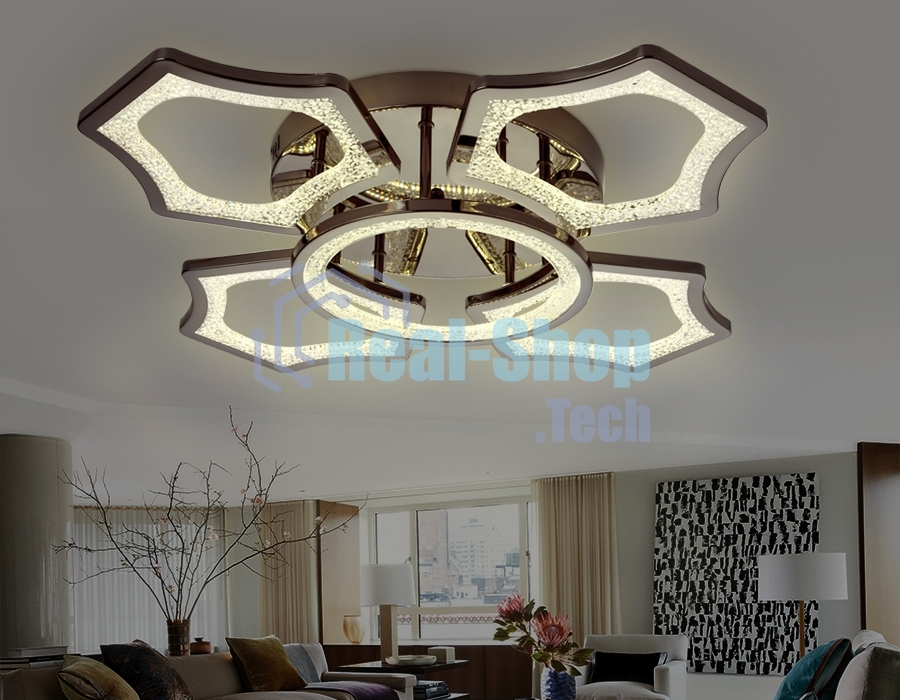 Потолочный светодиодный светильник FA576/4+1 DCH черный хром 106W 620*620*120 (ПДУ РАДИО 2.4G)