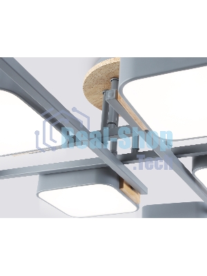 Светильник Ambrella light FL4889/8 GR/WD серый/дерево 144W 3000-6000K 960*960*160 (без ПДУ)