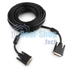 Кабель DVI-D dual link Gembird/Cablexpert CC-DVI2-BK-10M, 25M/25M, 10м, черный, экран, феррит.кольца, пакет