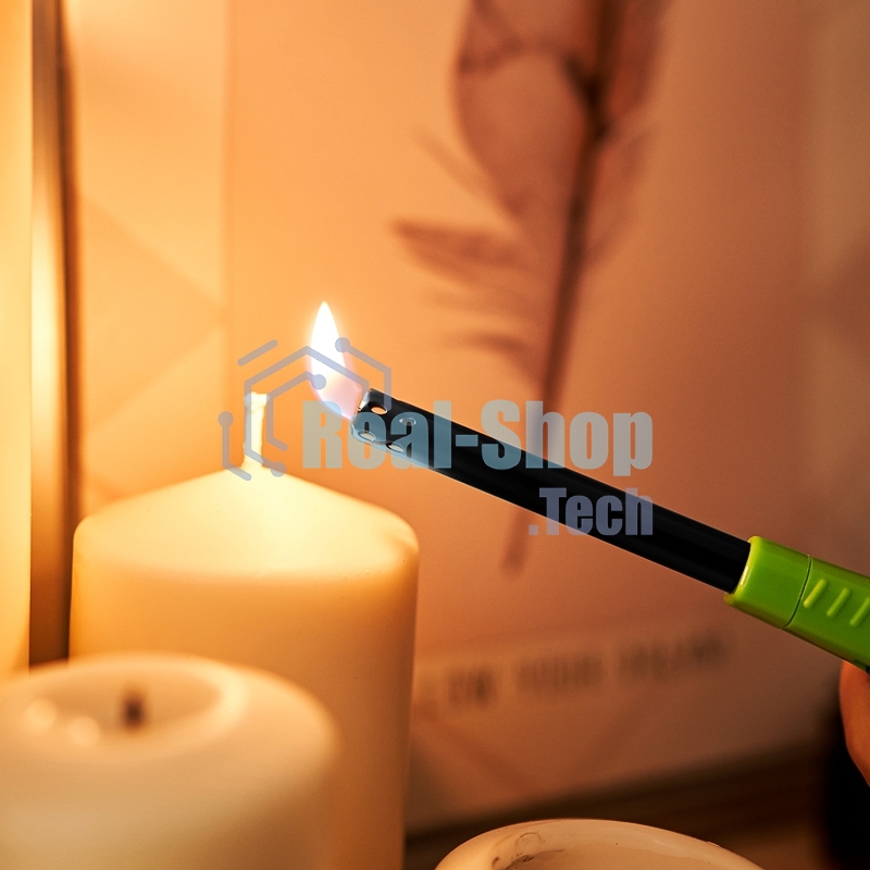 Бытовая газовая пьезозажигалка с классическим пламенем многоразовая (1 шт.) зеленая СК-306 Сокол