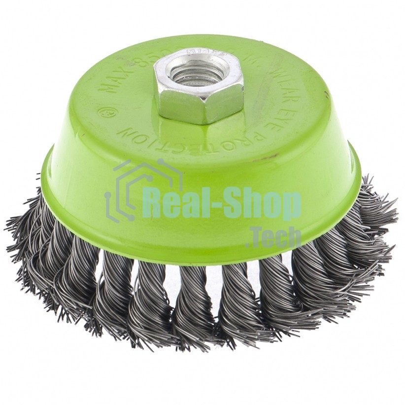 Щетка для УШМ Сибртех 100 мм, М14, Чашка, крученая проволока 0,5 мм