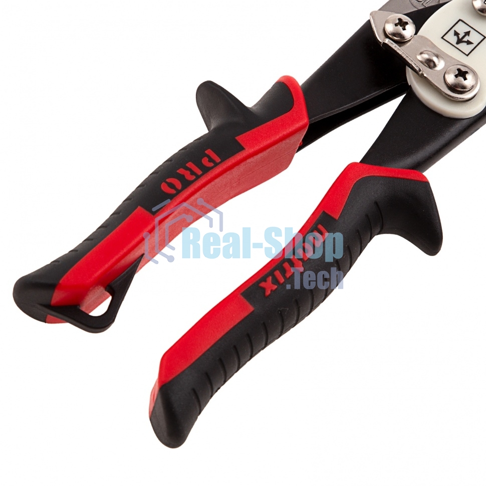 Ножницы по металлу Matrix, удлиненные, 290 мм, прямой рез, CrMo, 2-комп.обрезиненные рук-ки, PRO