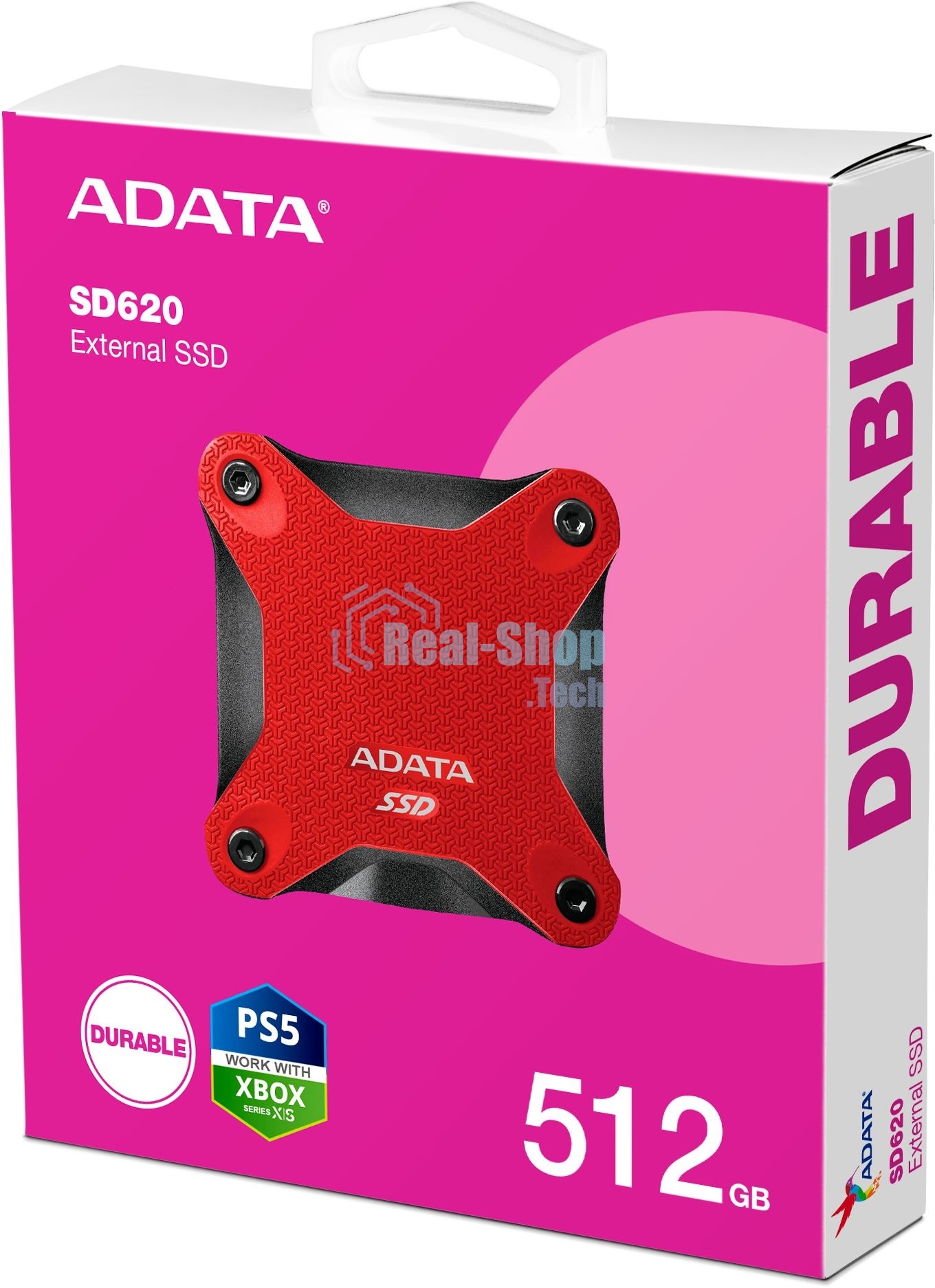 Внешний SSD ADATA SD620, 512 Gb, USB 3.2 Gen 2 Type-A, R/W 520/460, красный