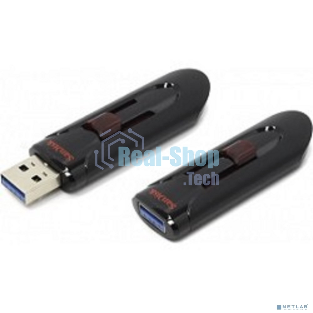 Флешка USB Sandisk CZ600 Cruzer Glide (SDCZ600-064G-G35), 64Gb, USB 3.0, R/W 10/20, черный