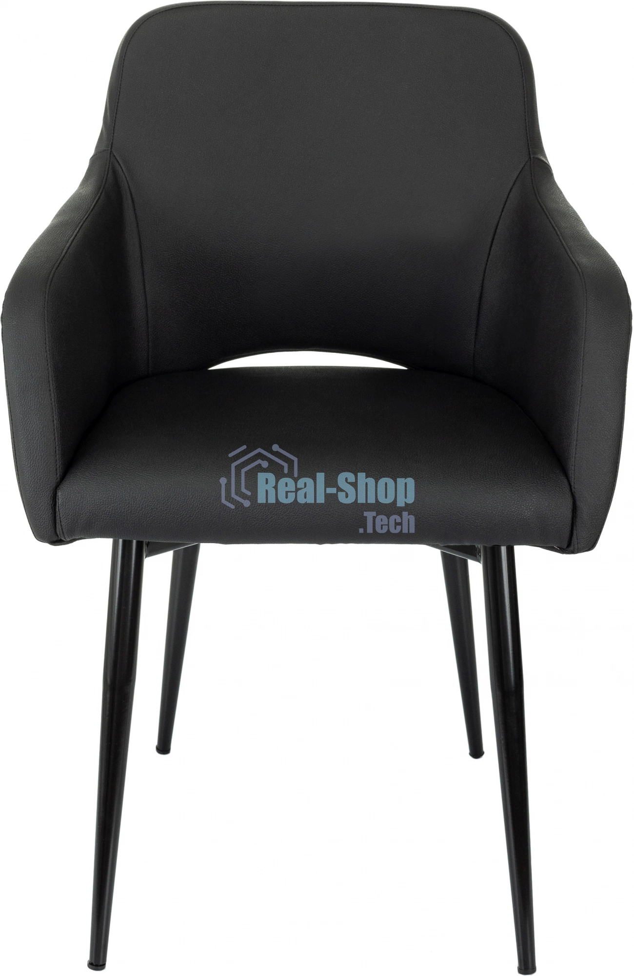 Кресло офисное Бюрократ CH-380F черный, эко.кожа, на ножках металл