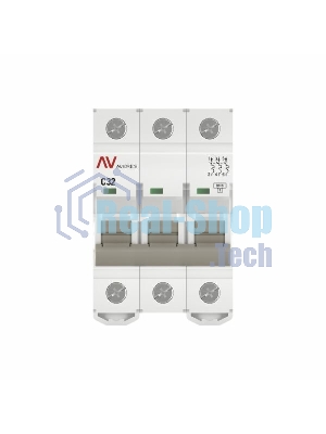 Выключатель автоматический трехполюсный AV-6 32А C 6кА AVERES mcb6-3-32C-av EKF
