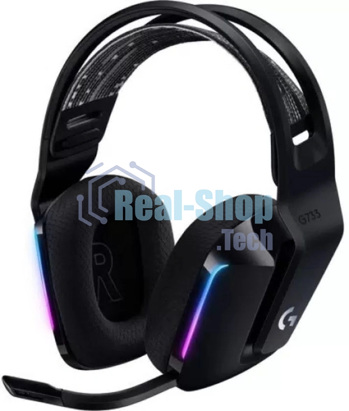 Гарнитура проводная с микрофоном Logitech G733 Lightspeed черный мониторные Radio оголовье (981-000867)