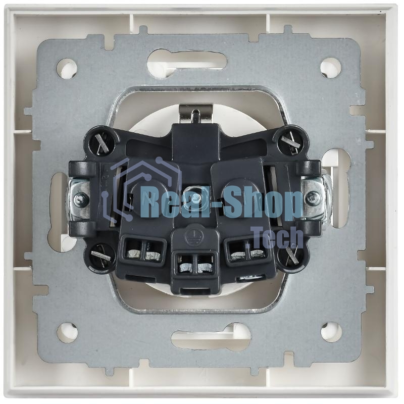 Розетка IEK BR-R14-16-K91-F BRITE РСР14-1-0-БрАБ 16А в сборе с заземл. защ. шторки арктич. бел.