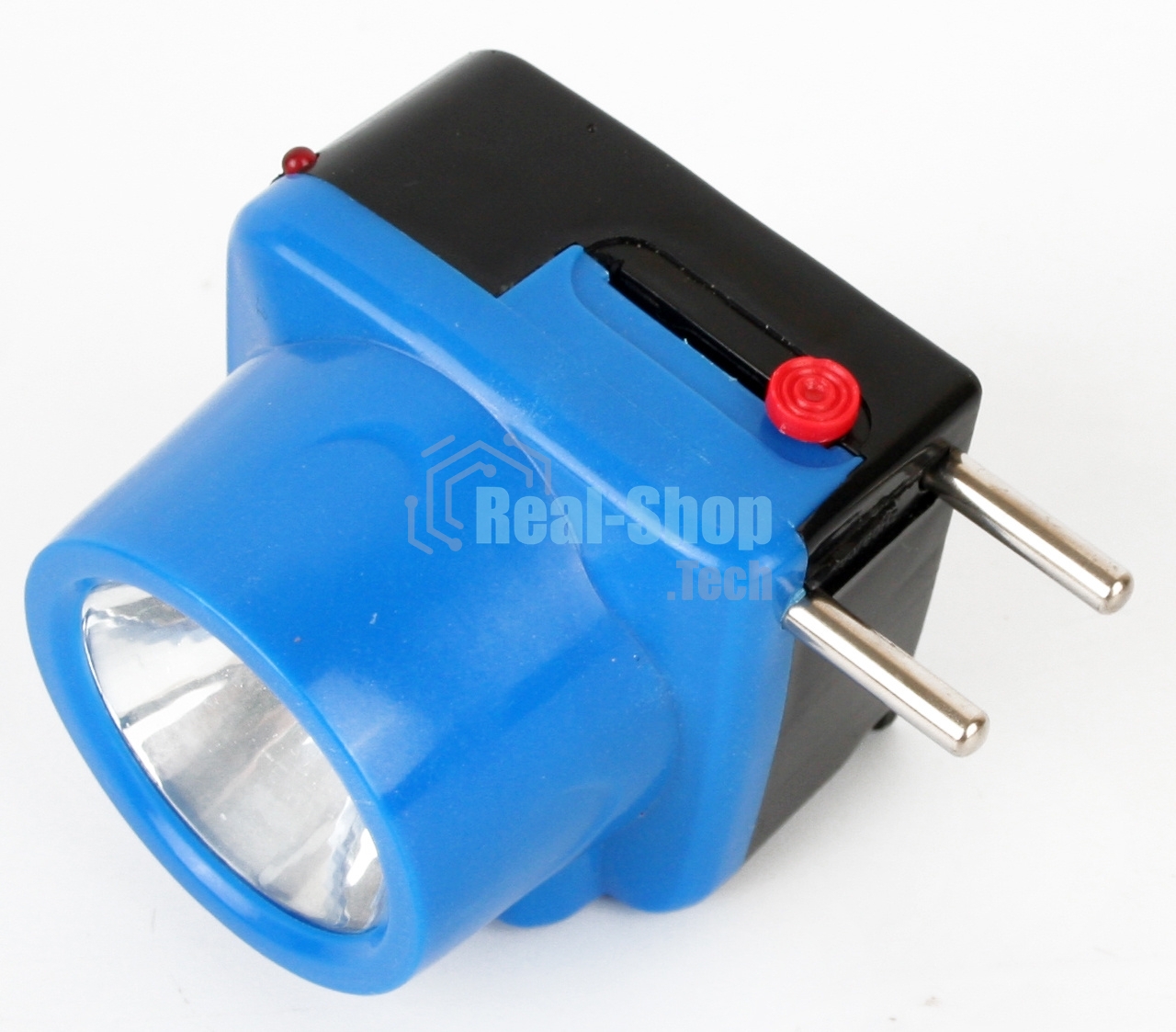 Фонарь налобный аккумуляторный LED5375 220В 0.4Вт LED 2 реж. пластик голуб. Ultraflash 14252