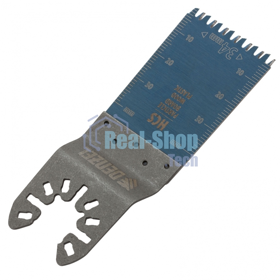 Насадка для МФИ Denzel режущая пазовая прямая, HCS, по дереву, ламинату, 34 х 2,5 мм, крупный зуб